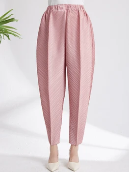 Плисирани панталони-молив Miyake дамски пролетни новости 2023 година в корейски стил, прости, с висока Талия, суров, свободни обикновена панталони
