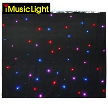 4 м х 8 м Огнеупорна RGB 3в1 led Звезден текстилен led Трептяща Завеса Dj живописна фона на Сватбена Украса, включително Контролер