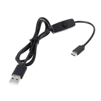 Кабел Type C дължина 1 м, с ключ за включване/изключване на USB C за зареждане на смартфон PI Raspberry Pi 4 Android, таблет Powerbank
