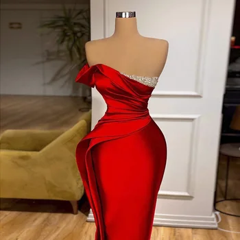 Sharon Said/ чубрица червени дълги рокли на Русалка за бала, елегантна вечерна рокля с едно рамо в Дубай за жени, за сватба парти, абитуриентски SS405