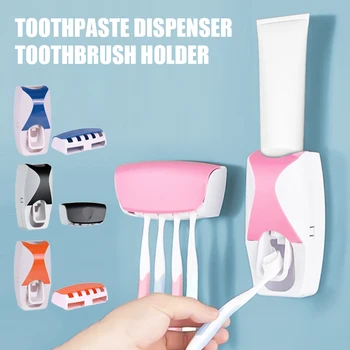 Автоматично Опаковка на паста за зъби, Стенен Държач За четка за зъби, Пылезащитная Поставка за Четка за Зъби, Сокоизстисквачка, Комплект Аксесоари за баня