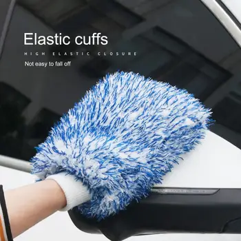 1 бр. ръкавица за почистване на автомобил, гъст плюшевое водопоглощающее кърпа от мек микрофибър кърпа за почистване на автомобил, варежка за измиване на превозното средство, инструмент