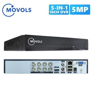 Movols 8CH 5MP H. 265 AHD 5 IN1 DVR Цифров Видеорекордер за видеонаблюдение с Поддръжка на видео изход HDMI Аналогов AHD Камера