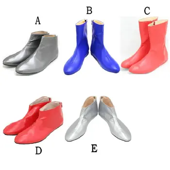 Универсална обувки cos, червени къси ботуши, сини ботуши, сребристо къси ботуши, однотонная обувки за cosplay