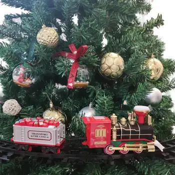 1 Комплект играчки за Коледната влакове, Интересна имитация на празничната модели на влакове за батерии, комплект с играчки за влакове за Коледа