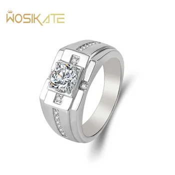 Модерно луксозно мъжко пръстен WOSIKATE с цирконием, позлатените 14 Карата, Годежен пръстен за сватбеното парти, подарък за младоженеца, Размер на бижута 6-12