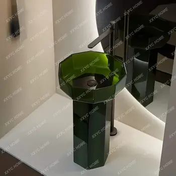 Прозрачен Зелен изкуствен камък, едно парче за измиване на ръцете за подово тип, За миене на съдове, Межплатформенный мивка, Балкон, география