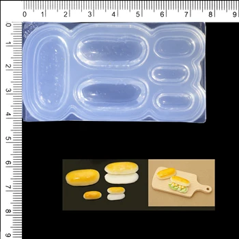 НОВАТА 3D силиконова форма за мини-изпичане на UV-смола Miniture Food Play Мухъл Tool