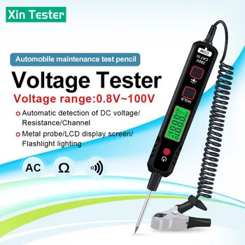 Тестер Xin 100V Автомобилен детектор на напрежение тип дръжки Умен е Безконтактно Регулируема Тестер подсветка на постоянно напрежение XT86A