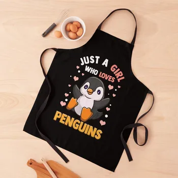 Риза с пингвини за момичета, просто момиче, което обича пингвини, престилка, рокля, аксесоари за готвач