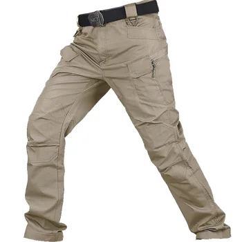 Улични тактически непромокаеми панталони-карго, мъжки ежедневни разтеглив износоустойчиви панталони SWAT с множество джобове за бягане, dr. панталон в милитари стил