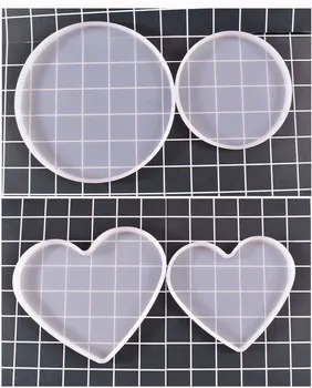 Големи кръгли декоративни орнаменти във формата на сърце, форма за бижута от смола със собствените си ръце, силиконова форма, форма от епоксидна смола за бижута
