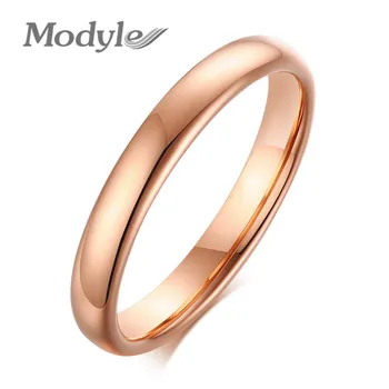 Modyle 2023, Ново Модерно класическо женско пръстен 3 мм, златен,сребърен цвят, волфрам, основни годежни пръстени за жени, Бижута на Едро