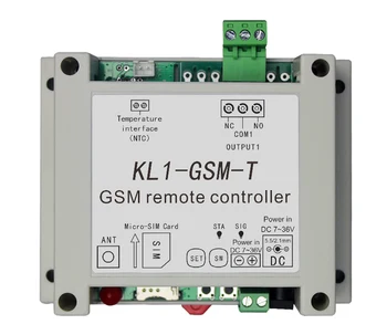 GSM Реле за включване/изключване, контролер за достъп KL1-GSM с датчик за температурата на НПМ, Аларма за спиране на тока по избор