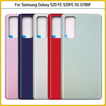 Новост За Galaxy S20 FE S20FE 5G G780 G780F Задния Капак на Отделението за батерията Задната Врата 3D Стъклен Панел на Корпуса Калъф Залепваща Замяна