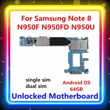 Разблокированная Логическа Такса За Samsung Galaxy Note 8 N950U N950F N950FD дънна Платка с 64 GB 128 GB Оригиналния Galaxy Note 8 дънната Платка