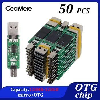 Micro USB otg 50 бр. чип-карта memory flash 4 GB 8 GB 16 GB 32 GB 64 GB 128 GB USB 2.0 къс такса U диск полуфабрикатный чип-карта