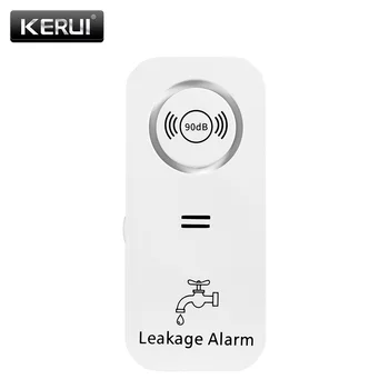 Безжичен датчик за вода KERUI, аларма 90 db, детектор за течове на вода, сигнал за разливане, мониторинг на течове, чувствителна аларма за разливане и капки за дома
