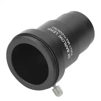 Обектив Адаптер Barlow 3x Lens M42x0.75 С Плосък Интерфейс за Окуляров Астрономически телескоп 1,25 инча Barlow Lens