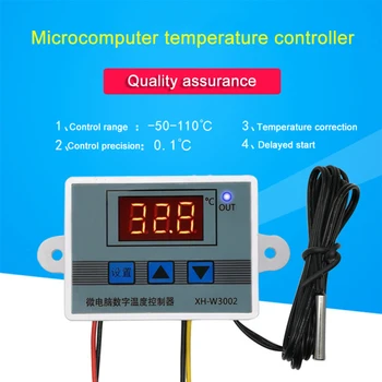 Регулатор на температурата на 220 В 10A Микрокомпютър, Цифров термостат, Цифров Ключ, led + Сензор За Измерване на температурата на