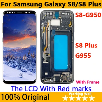 100% Оригинал За SAMSUNG Galaxy S8 SM Plus-G9550 G955FD Дисплей SM-S8 G950 G950F LCD сензорен дисплей и цифров Преобразувател в колекцията с надпис burn