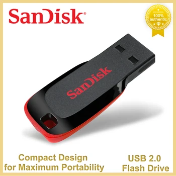 SanDisk USB 2.0 Флаш Памет Cruzer Blade Pendrive 16 GB Оригинални Флаш-памети Sandisk SDCZ50 Диск с Памет за преносими КОМПЮТРИ Авто U-Диск