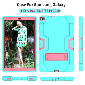 За Samsung Galaxy Tab A 10,1 SM T515 T510 2019 Удароустойчив Калъф за Цялото Тяло За Деца, Защитен Калъф за таблет със защита От Падане, Поставка