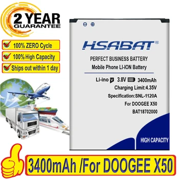 HSABAT висок клас марка, 100% нова батерия 3400 mah BAT18702000 за DOOGEE X50 с номер за проследяване