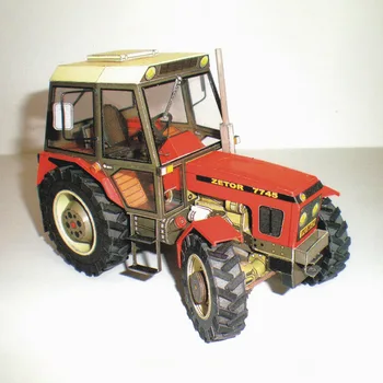 1: 32 Чешка модел трактор Zetor 7745-7211, Строителни комплекти, Ръчна работа, Селскостопанска техника, Модел на автомобила, Образователна играчка