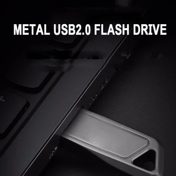Флаш памет USB 2.0 Метален мини-диск 16GB 32GB 64GBUSB Stick cle usb 128GB Pen Drive ключодържател USB Flash Безплатен потребителски лого