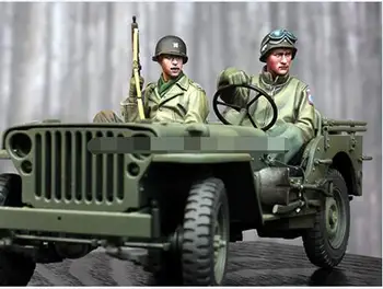 В разглобено формата на 1/35 американски мъж-войник седи (без машини), Исторически набор от смола, умален модел, неокрашенная