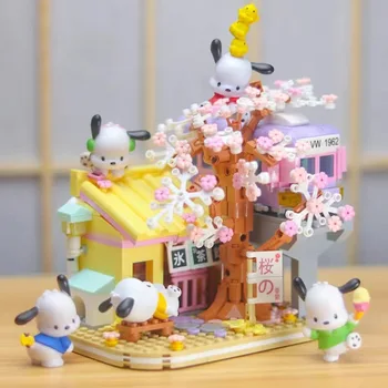 Sanrio Нов Сладък Pochacco Вечно Цвете Градивен Елемент На Виенско Колело В Събирането На Модел Орнамент Детски Образователен Подарък