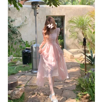 (Runmei) Детска рокля за феи с пеперуда 2023, лятно ново тънка и сладка принцеса рокля с къс ръкав-фея