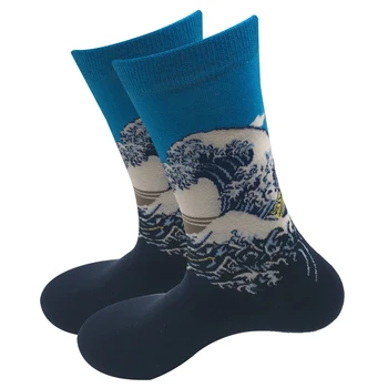Стандартните памучни мъжки ежедневни чорапи с безплатна доставка-високо качество, Забавно облекло, памучни чорапи (5 двойки / мулти) Луксозни кутии не